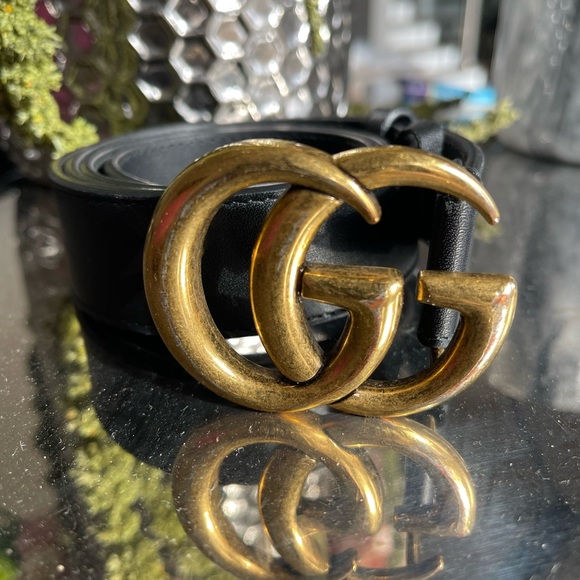 G MARMONT LEATHER BELT WITH SHINY BUCKLE